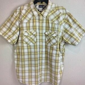Wrangler Yellow and White Plaid Casual Shirt